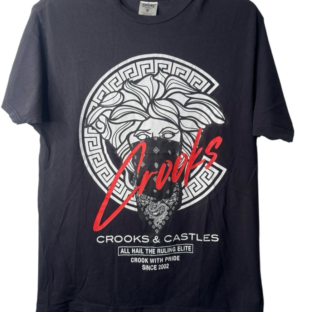 Crooks & Castles Black and Red Graphic Tee
